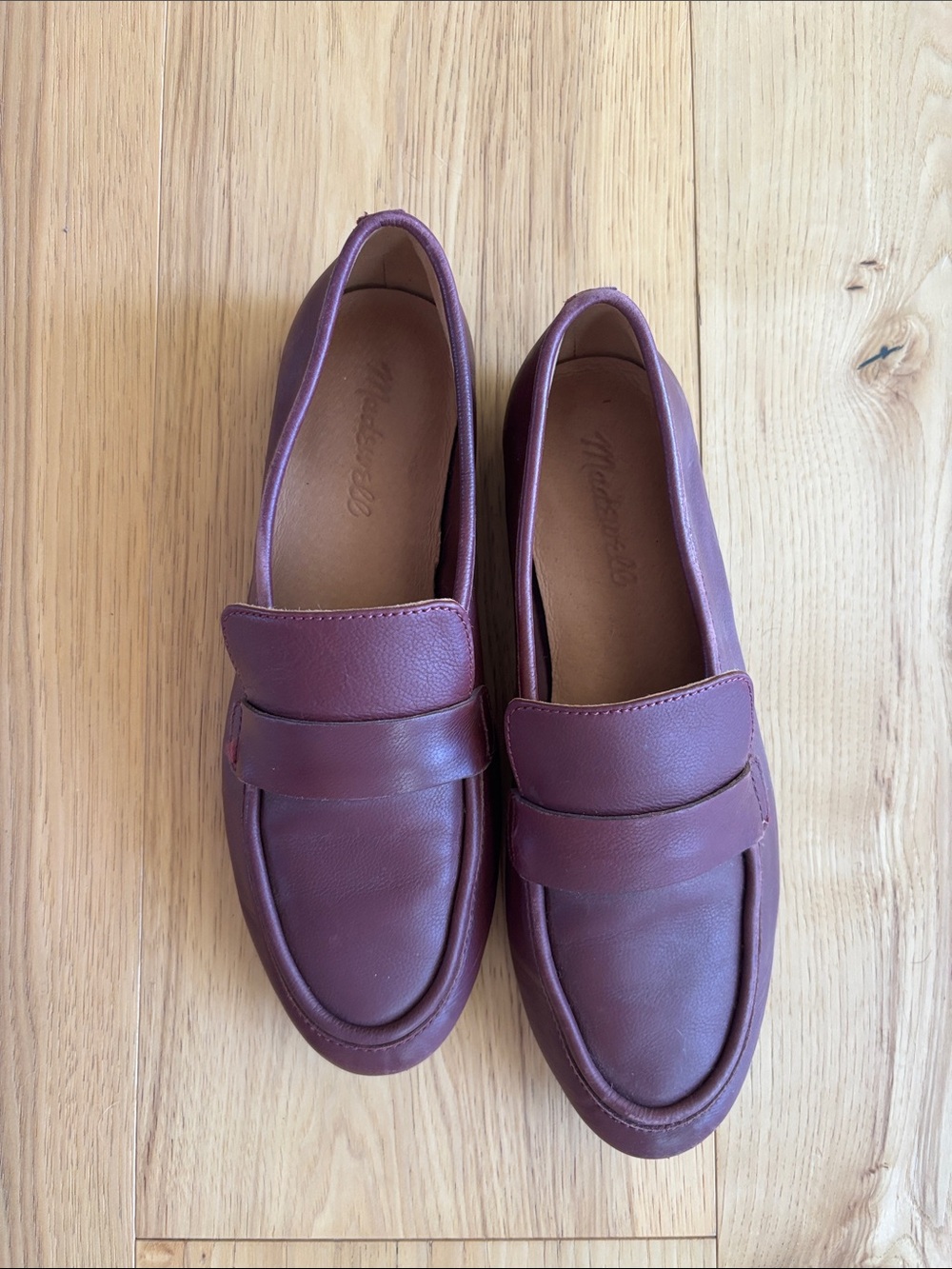 Women’s Burgundy Leather Loafers